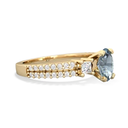 Thumbnail for Aquamarine Engagement 14K Yellow Gold ring R26437VL - side view