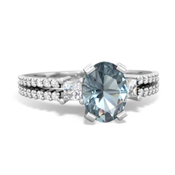 Thumbnail for Aquamarine Engagement 14K White Gold ring R26438VL - front view