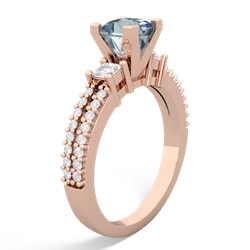 Aquamarine Classic 5Mm Square Engagement 14K Rose Gold ring R26435SQ