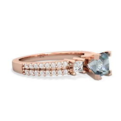 Aquamarine Classic 5Mm Square Engagement 14K Rose Gold ring R26435SQ