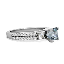 Aquamarine Classic 5Mm Square Engagement 14K White Gold ring R26435SQ