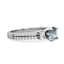 Aquamarine Classic 6Mm Round Engagement 14K White Gold ring R26436RD