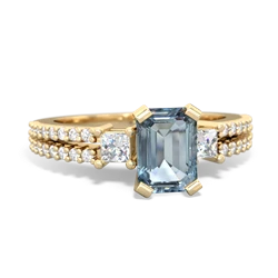 Aquamarine Classic 7X5mm Emerald-Cut Engagement 14K Yellow Gold ring R26437EM