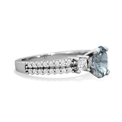 Aquamarine Classic 7X5mm Oval Engagement 14K White Gold ring R26437VL