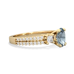 Aquamarine Classic 7X5mm Oval Engagement 14K Yellow Gold ring R26437VL