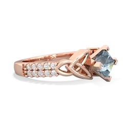 Thumbnail for Aquamarine Celtic Knot Engagement 14K Rose Gold ring R26445SQ - side view