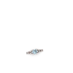 Thumbnail for Aquamarine Celtic Knot Engagement 14K White Gold ring R26446RD - profile view