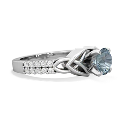 Thumbnail for Aquamarine Celtic Knot Engagement 14K White Gold ring R26446RD - side view