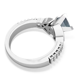 Thumbnail for Aquamarine Celtic Knot Engagement 14K White Gold ring R26446SQ - top view
