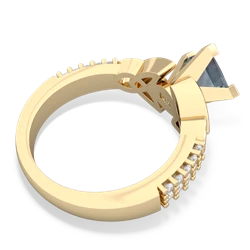 Thumbnail for Aquamarine Celtic Knot Engagement 14K Yellow Gold ring R26446SQ - top view