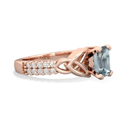 Thumbnail for Aquamarine Celtic Knot Engagement 14K Rose Gold ring R26447EM - side view