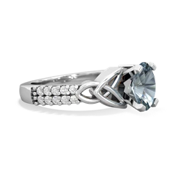 Thumbnail for Aquamarine Celtic Knot Engagement 14K White Gold ring R26448VL - side view