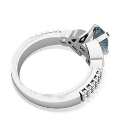 Thumbnail for Aquamarine Celtic Knot Engagement 14K White Gold ring R26448VL - top view