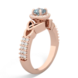 Aquamarine Celtic Knot Halo 14K Rose Gold ring R26445RH