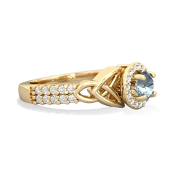 Aquamarine Celtic Knot Halo 14K Yellow Gold ring R26445RH