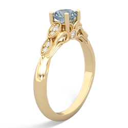 Thumbnail for Aquamarine Antique Elegance 14K Yellow Gold ring R3100 - hand 1 view