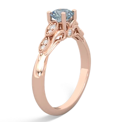 Aquamarine Antique Elegance 14K Rose Gold ring R3100