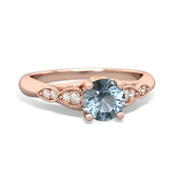 Aquamarine Antique Elegance 14K Rose Gold ring R3100