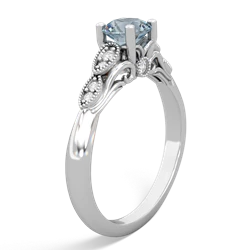 Aquamarine Antique Elegance 14K White Gold ring R3100