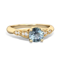 Aquamarine Antique Elegance 14K Yellow Gold ring R3100