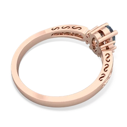 Aquamarine Filligree Scroll Oval 14K Rose Gold ring R0812