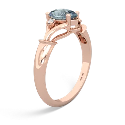 Aquamarine Precious Pear 14K Rose Gold ring R0826