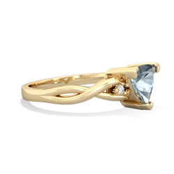 Aquamarine Trillion Twist 14K Yellow Gold ring R2104