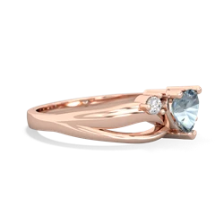 Aquamarine Split Band Swirl 14K Rose Gold ring R2130