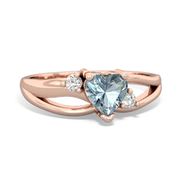 Aquamarine Split Band Swirl 14K Rose Gold ring R2130