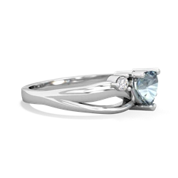 Aquamarine Split Band Swirl 14K White Gold ring R2130