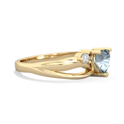 Aquamarine Split Band Swirl 14K Yellow Gold ring R2130