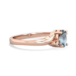 Aquamarine Elegant Swirl 14K Rose Gold ring R2173