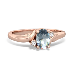 Aquamarine Elegant Swirl 14K Rose Gold ring R2173