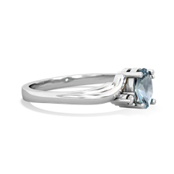 Aquamarine Elegant Swirl 14K White Gold ring R2173