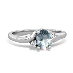 Aquamarine Elegant Swirl 14K White Gold ring R2173