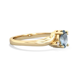 Aquamarine Elegant Swirl 14K Yellow Gold ring R2173