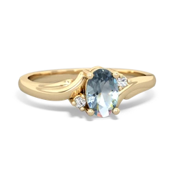 Aquamarine Elegant Swirl 14K Yellow Gold ring R2173