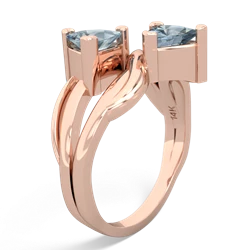 Aquamarine Split Band Swirl 14K Rose Gold ring R2341