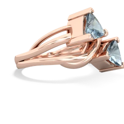 Aquamarine Split Band Swirl 14K Rose Gold ring R2341