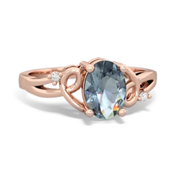 Aquamarine Swirls 14K Rose Gold ring R2347