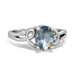 Aquamarine Swirls 14K White Gold ring R2347