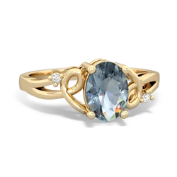 Aquamarine Swirls 14K Yellow Gold ring R2347