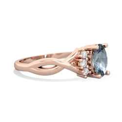 Aquamarine Victorian Twist 14K Rose Gold ring R2497