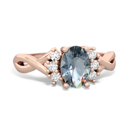 Aquamarine Victorian Twist 14K Rose Gold ring R2497