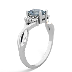 Aquamarine Victorian Twist 14K White Gold ring R2497