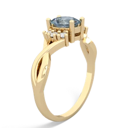 Aquamarine Victorian Twist 14K Yellow Gold ring R2497