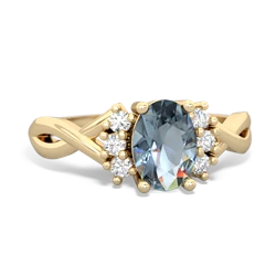 Aquamarine Victorian Twist 14K Yellow Gold ring R2497