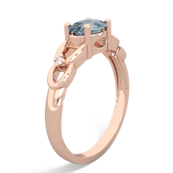 Aquamarine Links 14K Rose Gold ring R4032