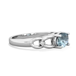 Aquamarine Links 14K White Gold ring R4032