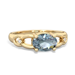 Aquamarine Links 14K Yellow Gold ring R4032